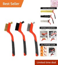 Effortless Rust Removal with 3-Piece Brass Wire Brush Set - Ergonomic Design