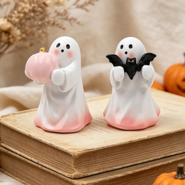 Halloween Deko Geister Figuren Harz Ornament Tischdeko Innen AußEn 2 StüCk-image