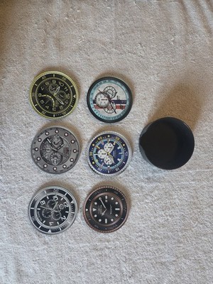 INVICTA FADED LINES 6 Pc Watch Reserve  FL-CS-109 Dial Glass Coaster Set
