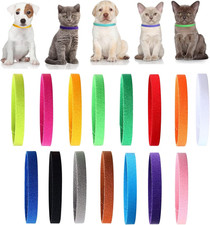 Adjustable 15-Piece Puppy Collar Set in Assorted Colors for Newborn Pets