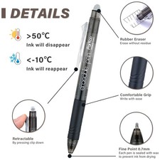 Retractable Gel Pens 12-Pack, Fine Point 0.7mm