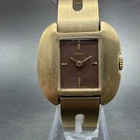 Seiko Watch Women 25mm Brown Dial Gold Tone Manual Round 11-3489 New Battery