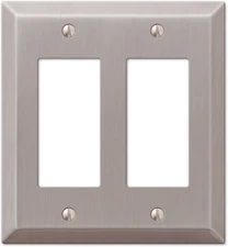 163RRBN Century Double Rocker Steel Wallplate in Brushed Nickel