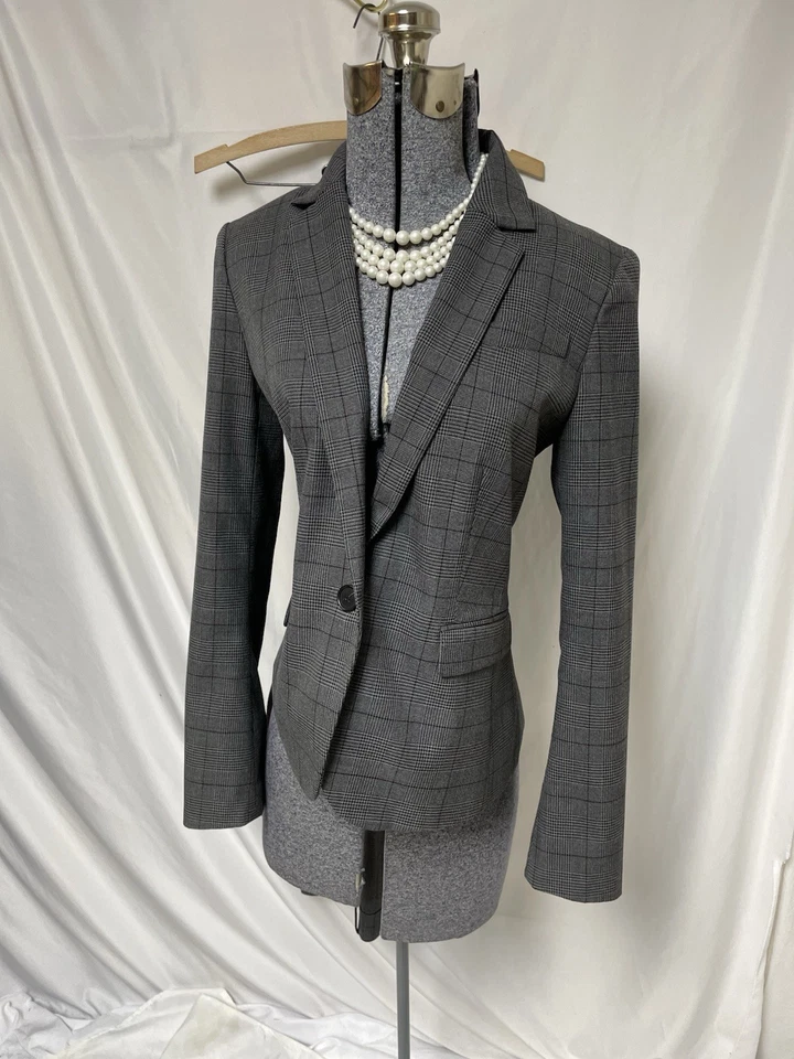 NEW Ann Taylor Pant Suit Size 4 And 6 Two Piece Set Houndstooth Plaid Pockets - Image 4 of 4