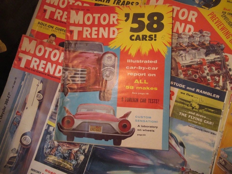 1957 1958 Motor Trend Magazines Lote De Colección De 12 Chevrolet Ford Chrysler Merc & Foto 3 de 4