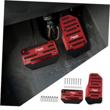 2pcs Non-slip Car Pedal Covers Premium Aluminum Alloy Gas And Brake Pedals Red