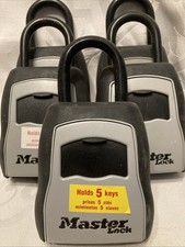 LOT OF 5 Master Lock 5400 Key Safe Combination Lock Box Black/Gray Medium