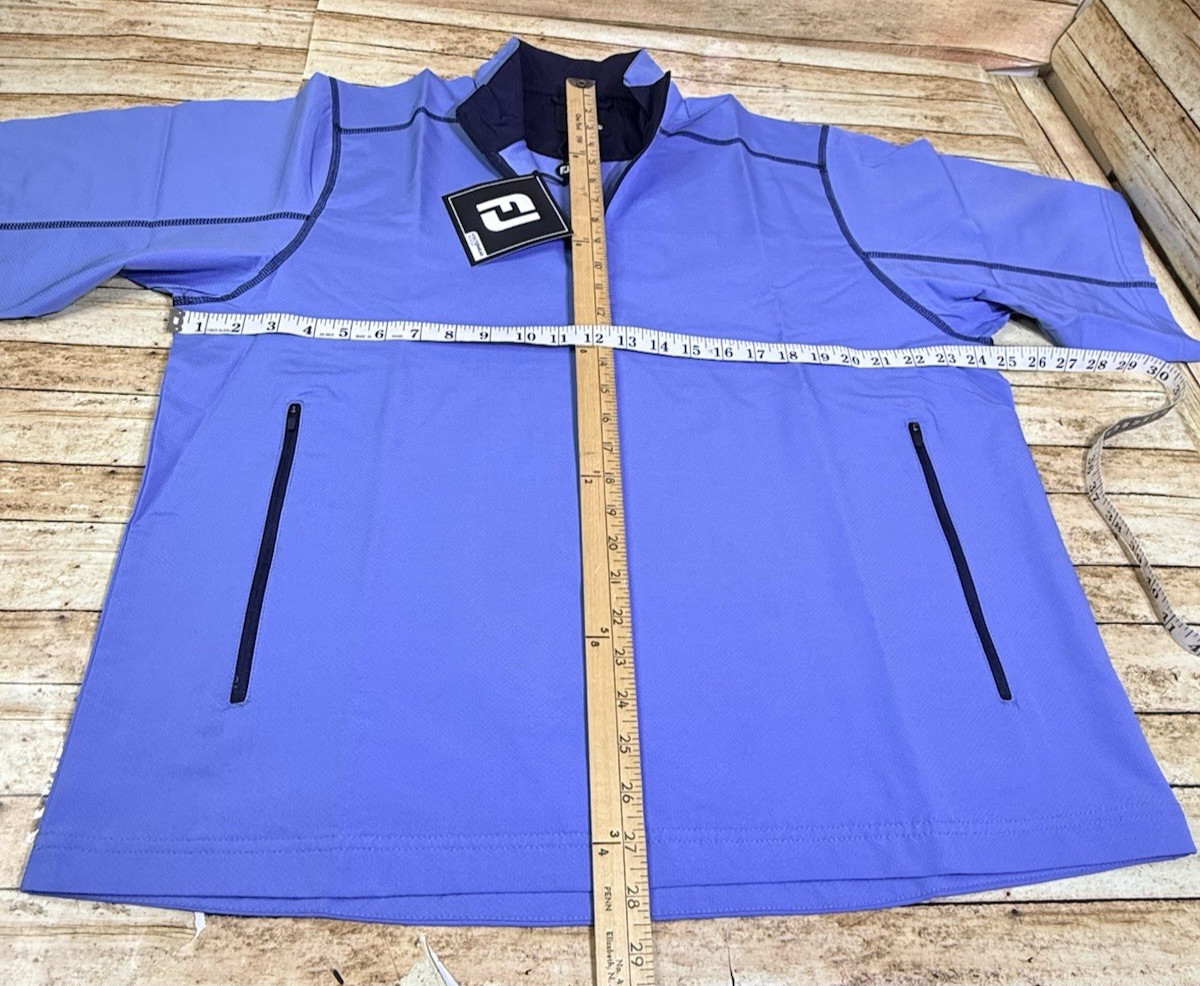 Footjoy Mens Large Indigo Blue Golf 1/4 Zip Wind Shirt New with Tag 28205