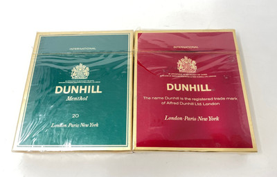 2) 2 rar leer Dunhill Zigaretten Schachteln Schaupackungen Attrappen ohne Inhalt