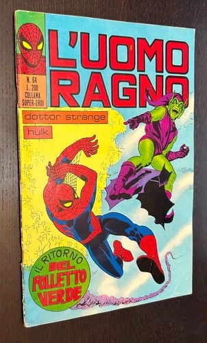 L'UOMO RAGNO #64 / AMAZING SPIDER MAN (Italy 1972) -- Green Goblin -- FN-