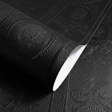 3D Black Textured Wallpaper Peel and Stick Decorative Contact Paper