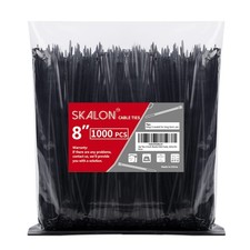 Zip Ties 8 Inch 1000 Pack , 40Lbs Tensile Strength, Black Cable Ties, Wire Ties