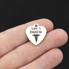 Type 1 Diabetic Stainless Steel Charms - BFS011-3197