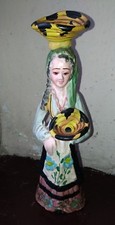 Statua arte sarda in ceramica dipinta