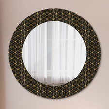 Miroirs avec Cadre en Verre Suspendu Muraux Moderne Rond Géométrie hexagonale