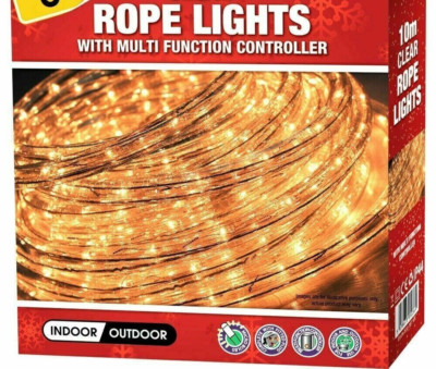 10M CLEAR - MULTI FUNCTION ROPE LIGHTS XMAS ROPE LIGHTS BNIB | eBay UK