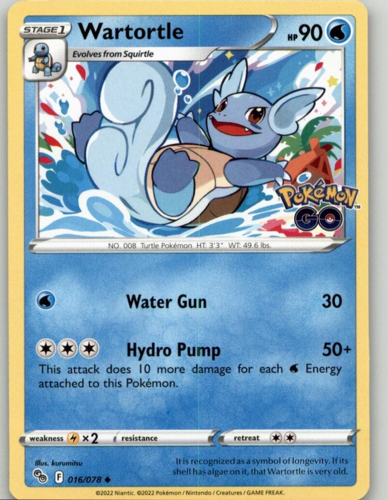 Pokemon Pokemon GO Wartortle #016/078 Uncommon | eBay
