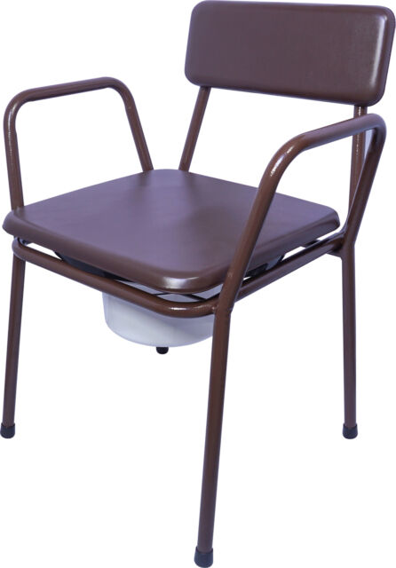 Bedside Commode Stackable Toilet Chair 5 litre pail lid padded overseat Bedside Commode Stackable Toilet Chair 5 litre pail lid padded overseat