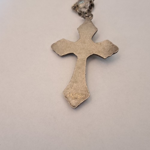 Autom Perlen Rosenkranz Halskette Perlenkranz Heilige Maria Medaille & Kreuz Religiuos - Bild 3 von 7