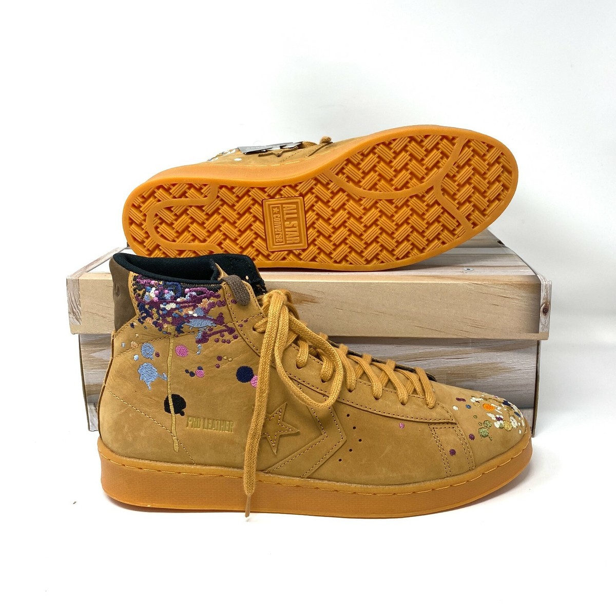 Size 9 - Bandulu x Converse Pro Leather High Paint Splatter - Flux