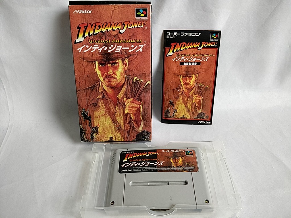 Indiana Jones' Greatest Adventures Super Famicom SFC Cart,Manual,Boxed set-d0517 Indiana Jones' Greatest Adventures Super Famicom SFC Cart,Manual,Boxed set-d0517