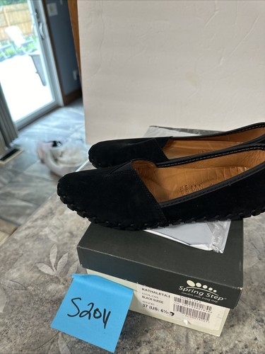 SPRING STEP KATHALETA SUEDE SLIP ON SHOE Black Size EU 37 US 6.5-7 New - Picture 9 of 15
