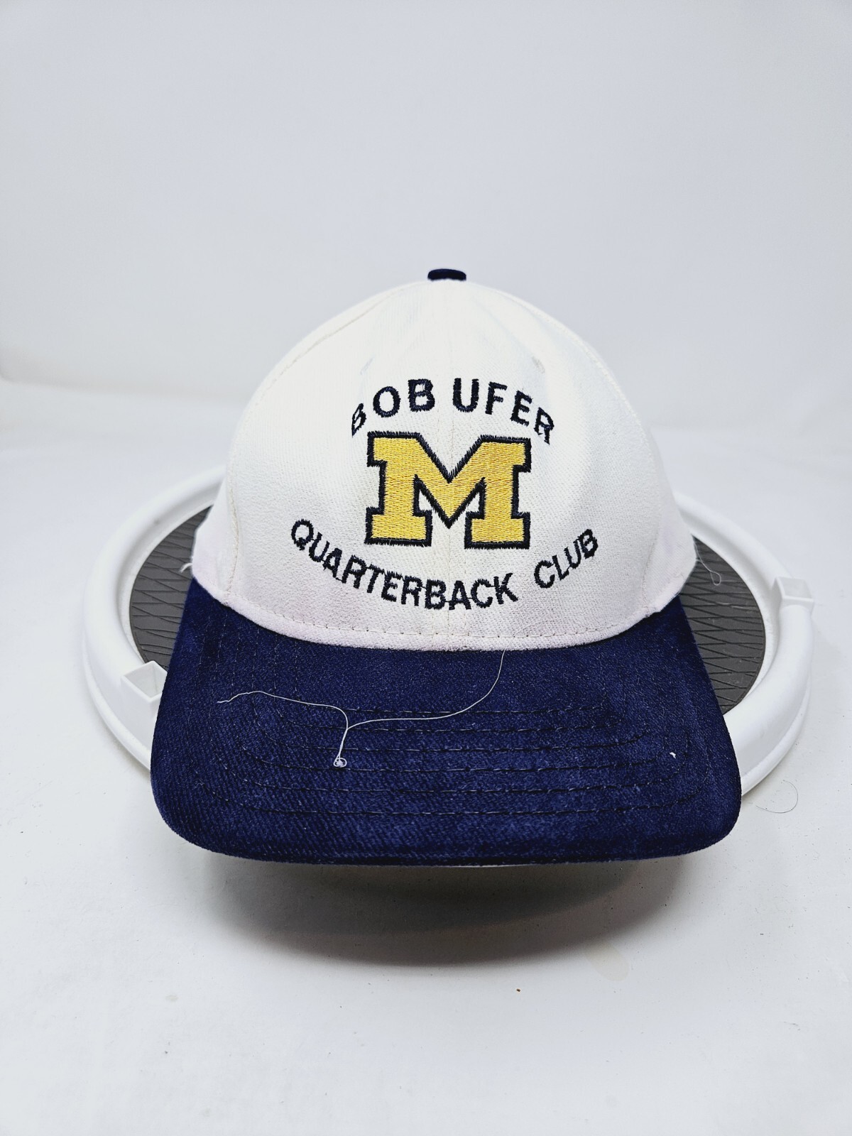 Vintage Michigan Wolverines Quarterback Club Adjustable Hat Bob Ufer *stains*