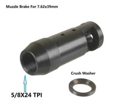 5/8x24 TPI Competition Muzzle Brake Compensator, Fits .308/7.62, Steel