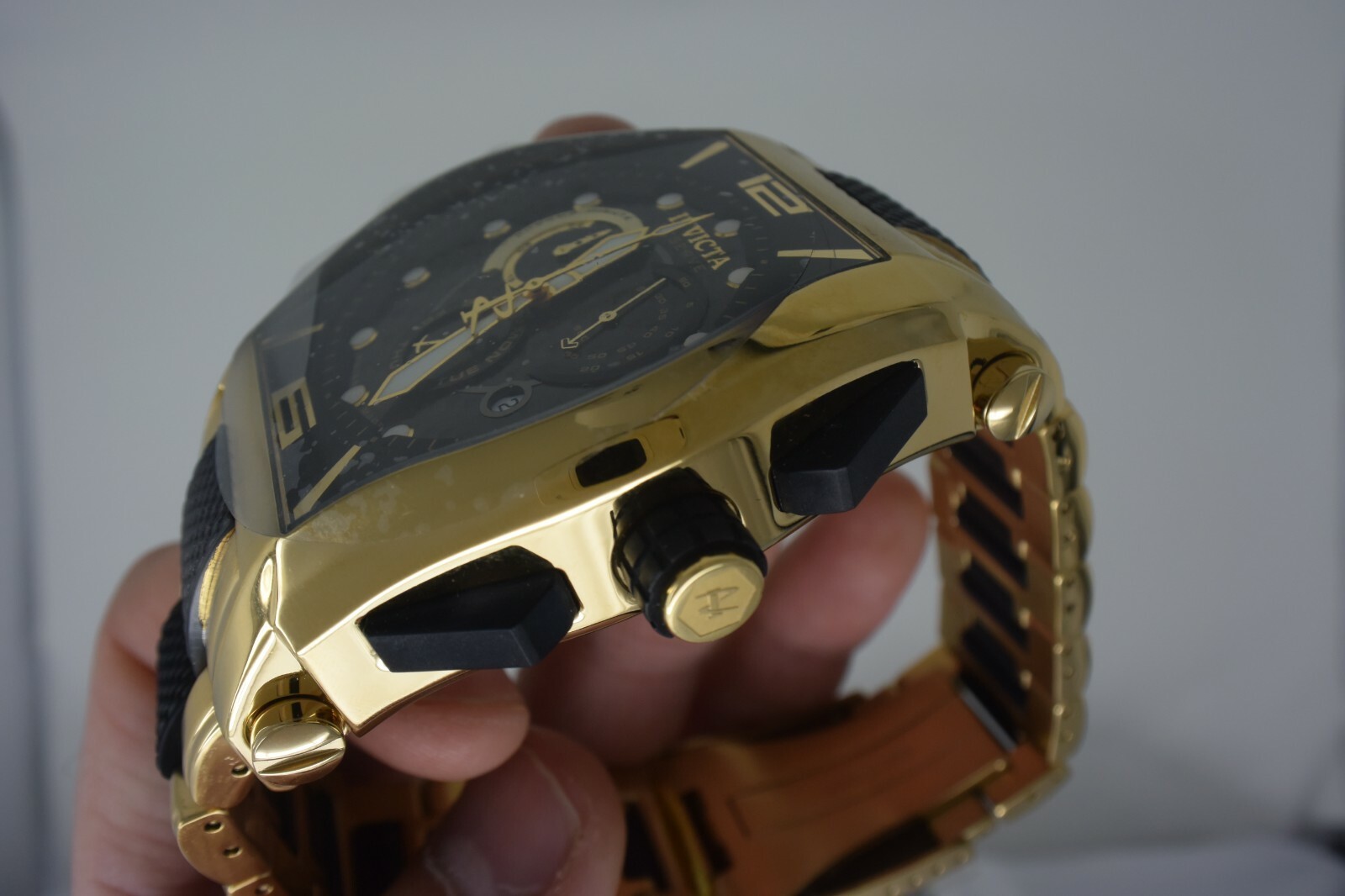 *SUPER RARE/NEW* Invicta 0745 Reserve 18K Gold Plated Swiss Men's Watch + Strap image 3