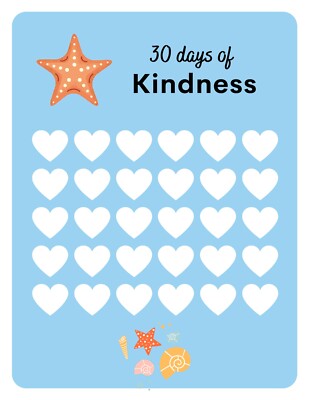 Kindness Reward Chart with Heart Stickers for Kids | Motivational Fun 