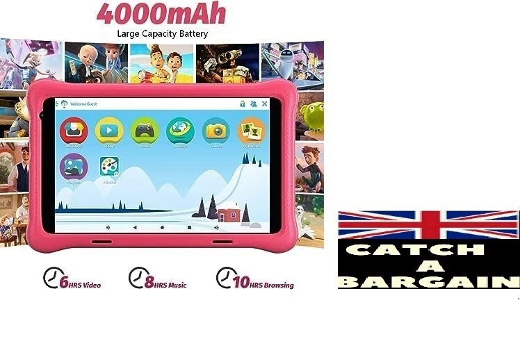 8 inch T801 Kids Tablet 2GB RAM 32GB ROM 4000mAh Android 10 IPS HD Display (K809 - Image 3 of 4