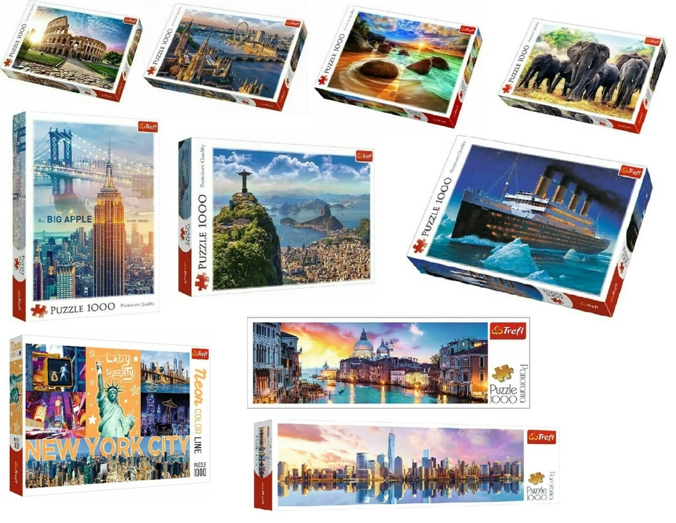 Trefl Puzzle 1000 Teile Titanic Elefanten Colosseum New York London Panorama
