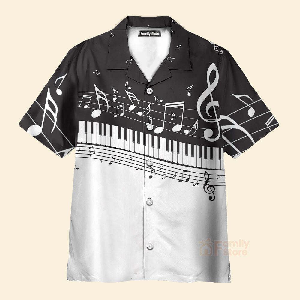 Piano Hawaii Aloha Shirt for Summer QT206359L Vibrant Tropical Print Lightweight Casual Wear