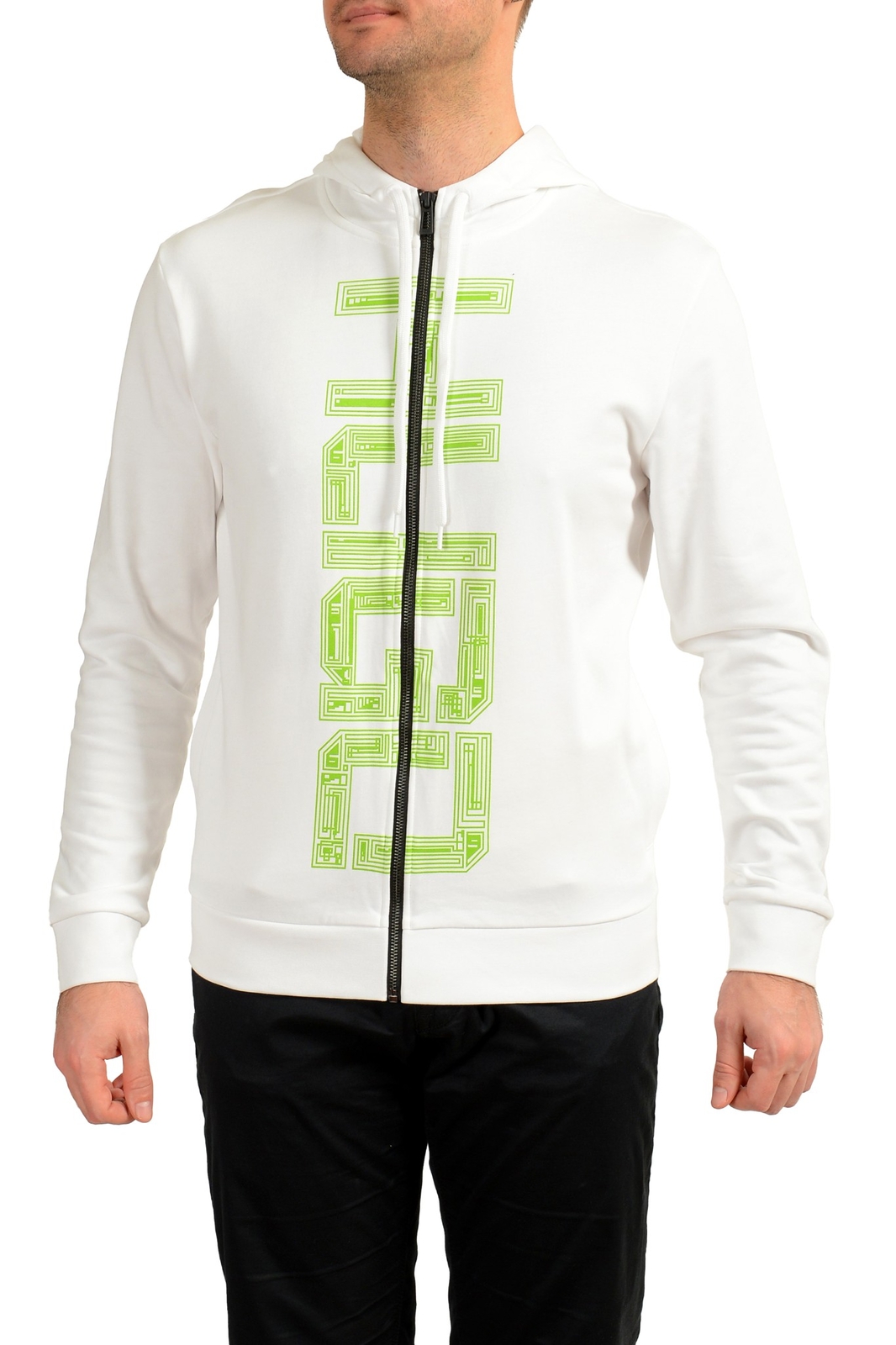 Мужская спортивная куртка-свитер Hugo Boss Dorianos с белым логотипом на молнии US S IT 48 16290₽