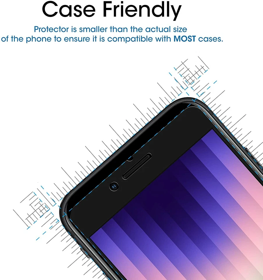 ( 2 Pack) amFilm  iPhone SE 2 (2020 2nd) SE 3 (2022 3rd) iPhone 8, 7, 6S, glass - image 4 of 4