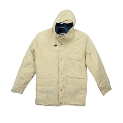 Vintage LL Bean Gore-Tex Fabric Full Button Zip Rain Jacket Beige Size M