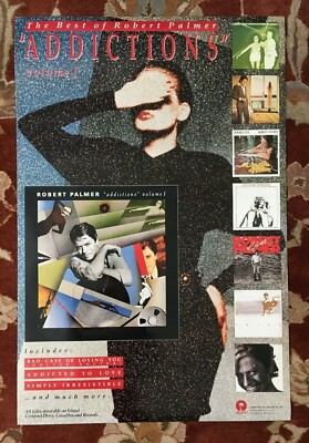 ROBERT PALMER  Addictions Volume 1  rare original promotional poster
