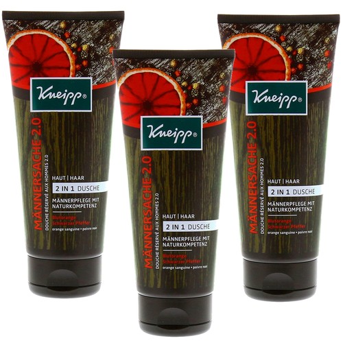 3x 200ml Kneipp Haut und Haar 2 in 1 Dusche Männersache 2.0 Blutorange Pfeffer - Bild 2 von 2