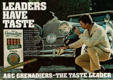 1981 Vintage Print Ad A&C Grenadiers The Taste Leader Cigars Packard Grill Car
