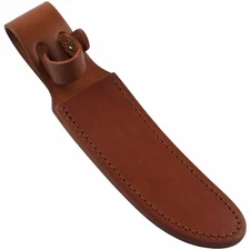 Brown Leather Straight Fixed Blade Knife Sheath 4" to 5" Blade