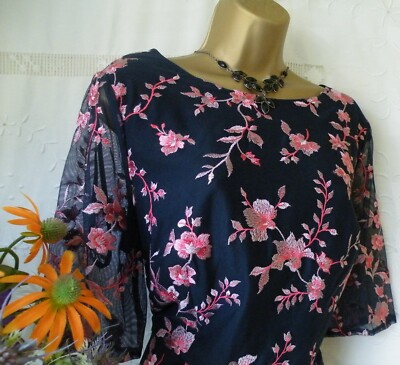  ******MONSOON PRE-OWNED ''ORMIE NAVY'' DRESS SIZE 18****** 