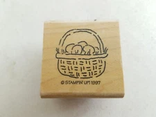 Easter Basket Rubber Stamp Stampin Up 1997 Unused