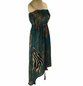 turquoise animal print dress