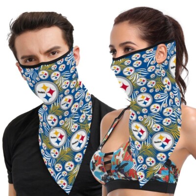 2pcs Pittsburgh Steelers Dustproof Ear Loop Headband Bandana Travel Print Scarf