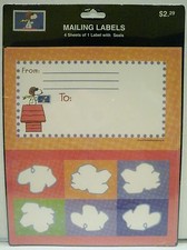 Hallmark USPS Peanuts Snoopy Flying Ace Red Baron Mailing Labels