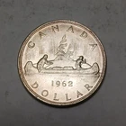 1962 Canada Silver Dollar - Very Nice Voyageur $1 Silver Coin - Elizabeth II