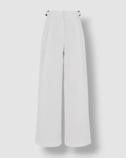 Emporio Armani Women's White Techno Wide Leg Trousers Pants Size 42