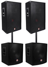  2 Rockville RSG15 15  3000w Passive DJ/Pro Audio PA Speaker 2 15" Subwoofers