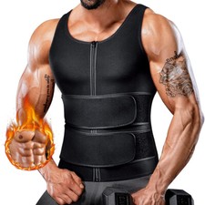 Men Neoprene Sauna Sweat Vest Body Shaper Waist Trainer Trimmer Shirt Shapewear