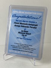 Joe Mauer 2023 Topps Finest Moments ORANGE Refractor Auto /25 Redemption Twins